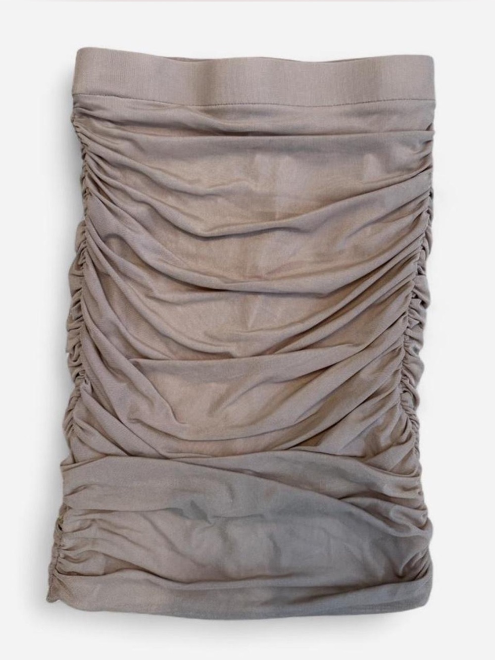Oh Polly Nude Ruched Midi Skirt 2